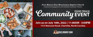 Community Food Truck Event @ FIRST MOUNT ZION MISSIONARY BAPTIST CHURCH