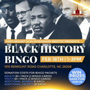 Black History Bingo @ FIRST MOUNT ZION MISSIONARY BAPTIST CHURCH